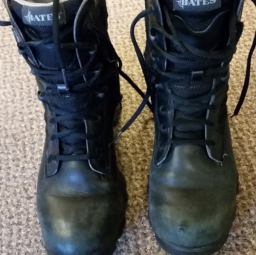 Unasex, Bates, Gore-Tex, Black Work Boots, side zipper, Women's size 9